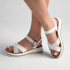 Madison Jacklynn Crossover Footbed Sandal - White