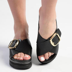 Madison Janiel Cross Over Mule - Black