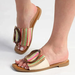 Madison Janvee 2 Push In Flat Sandal - Multi Nude