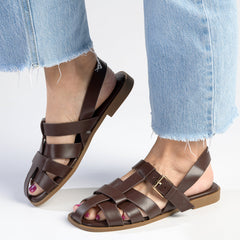 Madison Jerry Closed Toe Sandal - Chocolate