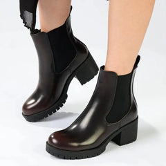 Madison Jolinda 2 Block Heel Chelsea Boot - Wine