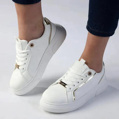 Madison Justice Platform Sneaker - White/Gold