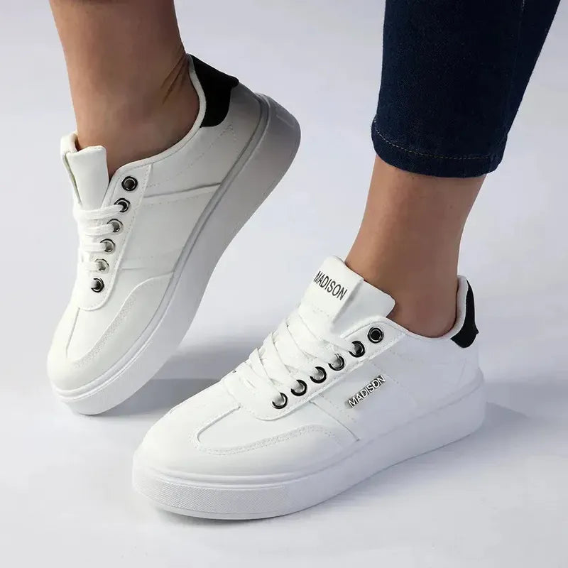 Madison Justine Platform Sneaker - White/Charcoal