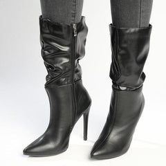 Madison Kessa Rouched Stiletto Boot - Black