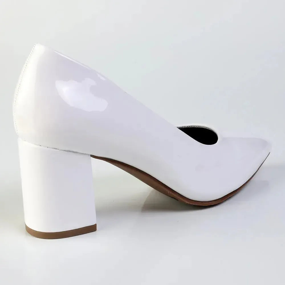Madison Ladies Court - White Patent