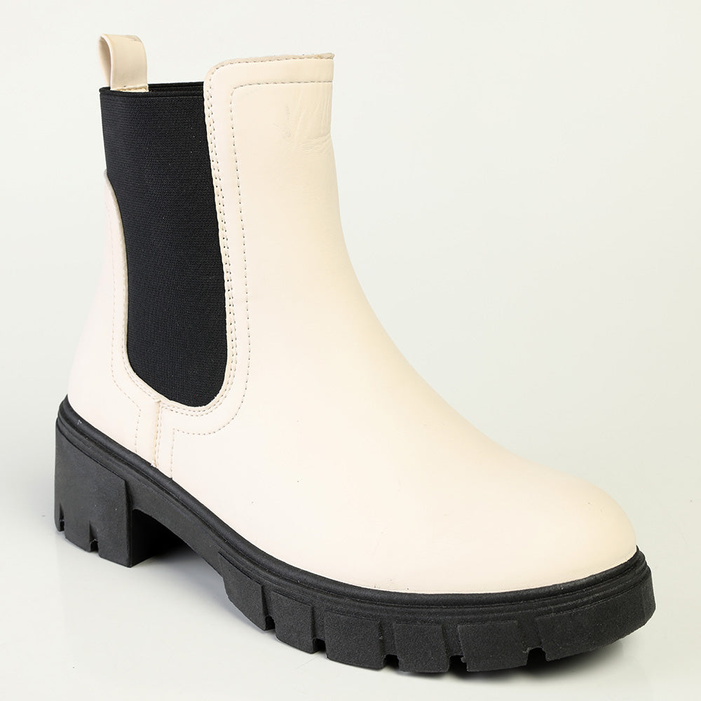 Madison Ladies Fashion Gusset Boot - Beige