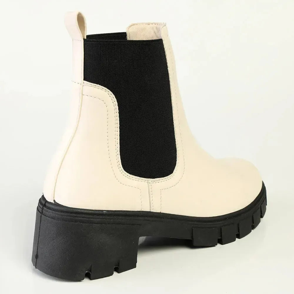 Madison Ladies Fashion Gusset Boot - Beige