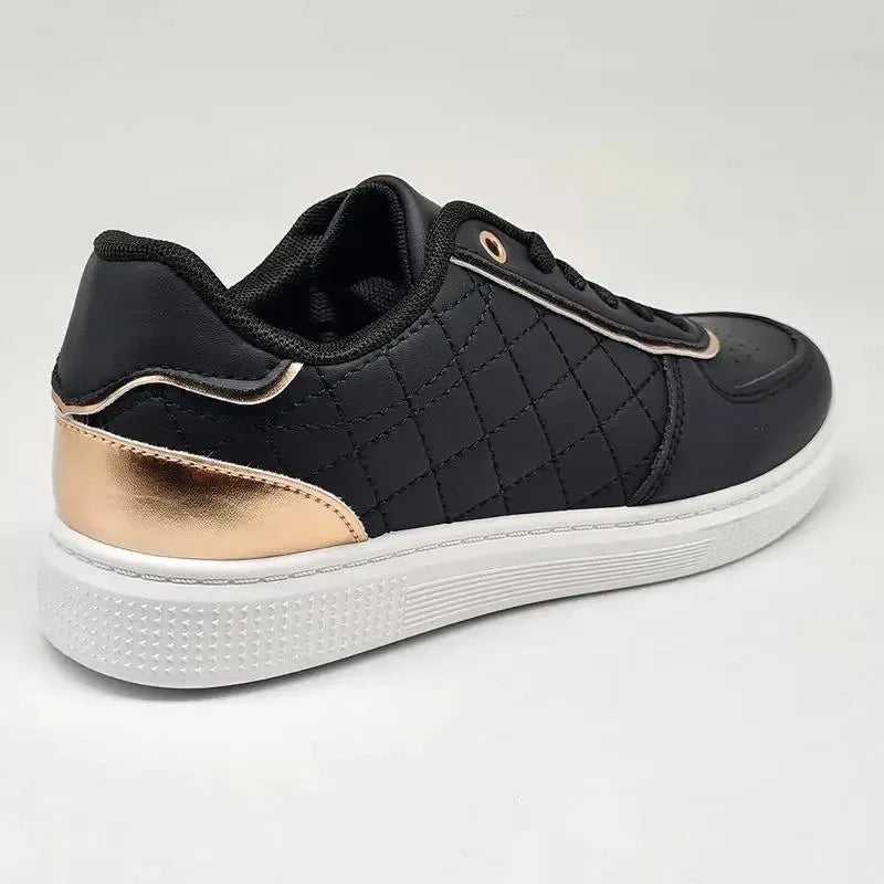 Madison Ladies High Fashion Cyprus Sneaker - Black/ Rose Gold