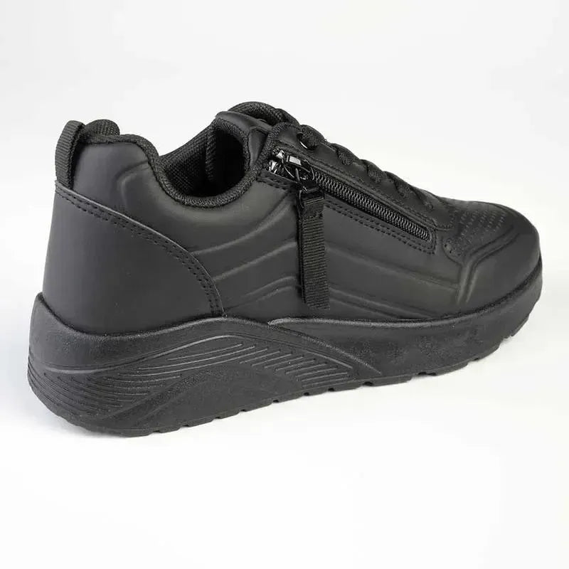 Madison Ladies Zip Sneaker - Black Mono