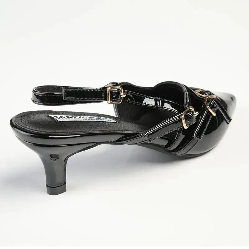 Madison Lameez Heel - Black