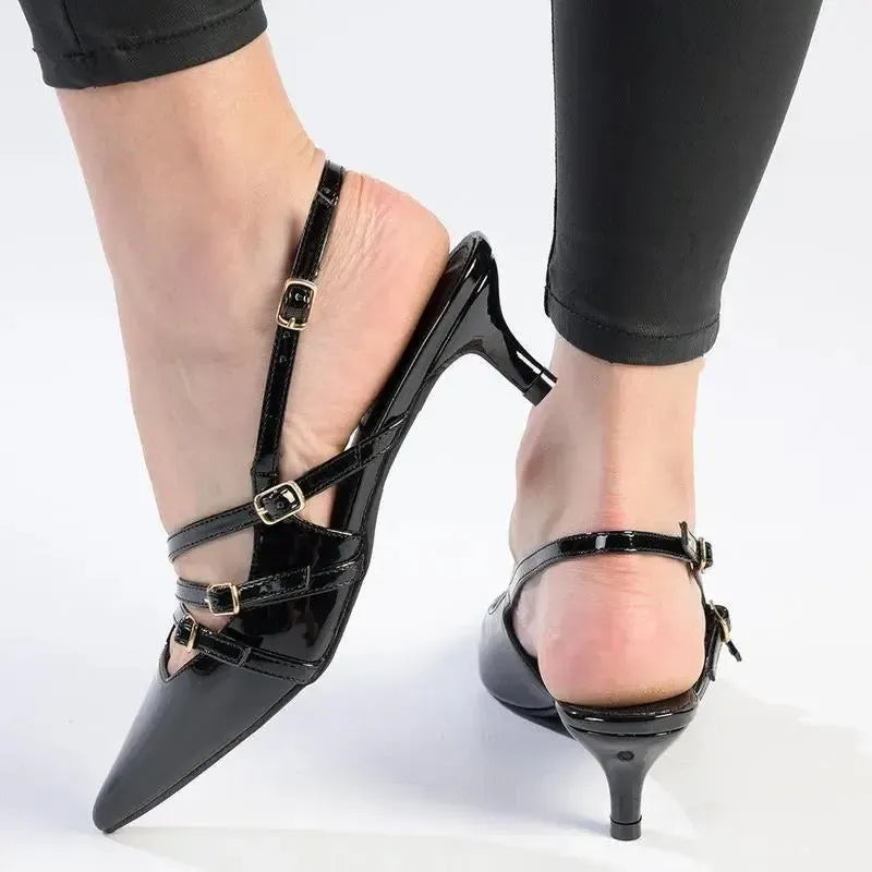 Madison Lameez Heel - Black