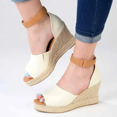 Madison Laura 2 Full Vamp Espadrille Wedge Sandal - Natural / Tan