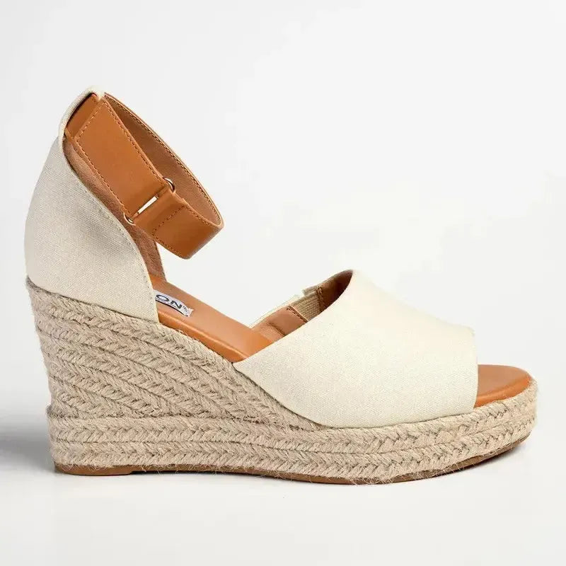 Madison Laura Espadrille Wedge - Natural / Tan