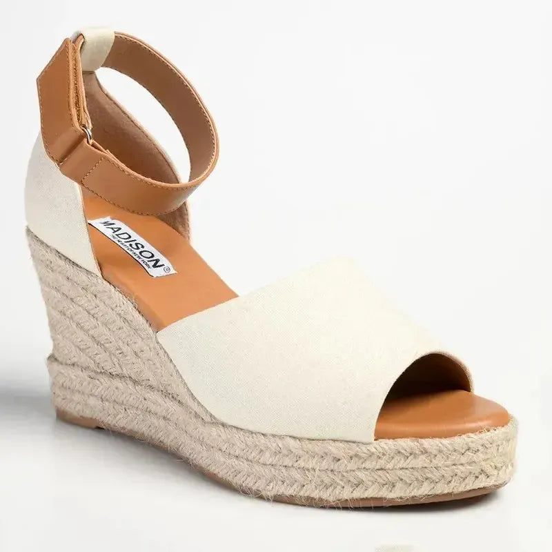 Madison Laura Espadrille Wedge - Natural / Tan