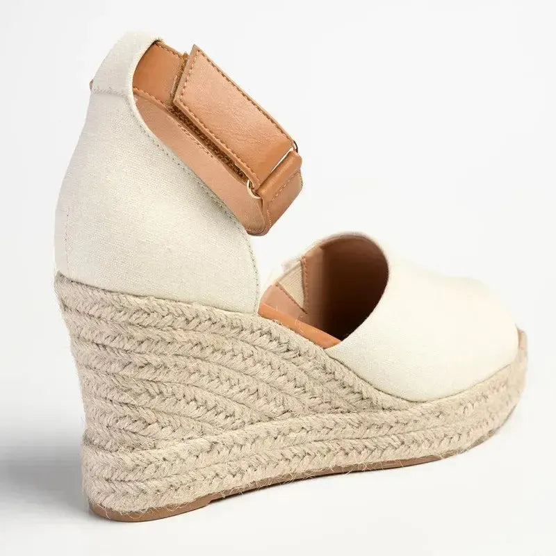 Madison Laura Espadrille Wedge - Natural / Tan
