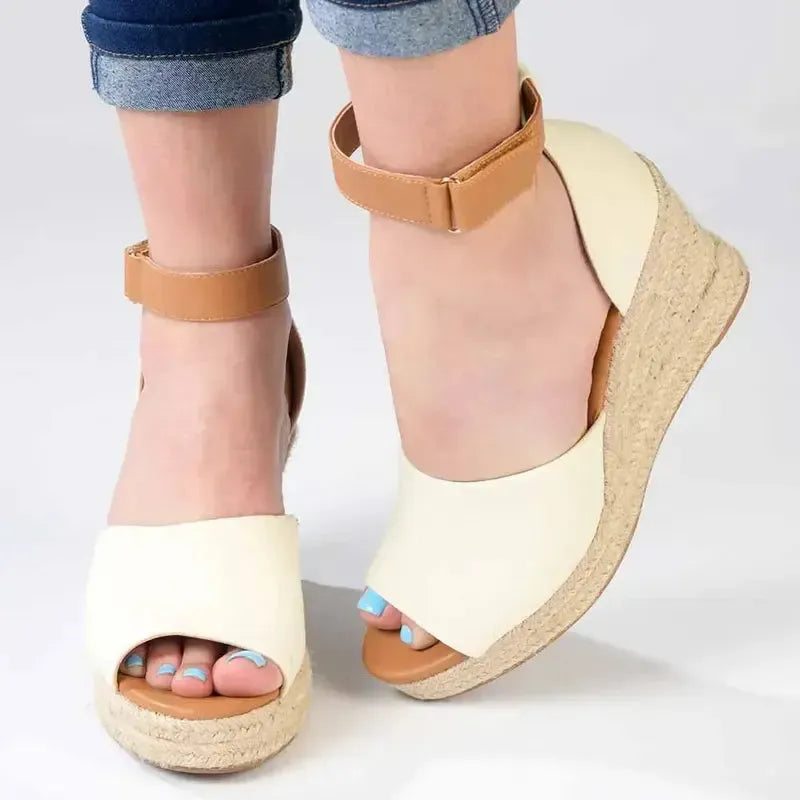 Madison Laura Espadrille Wedge - Natural / Tan