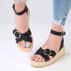 Madison Lilith Crossover Espadrille Sandal - Matt Black