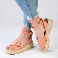 Madison Lilith Crossover Espadrille Sandal - Matt Peach