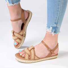 Madison Lylah Crossover Espadrille Sandal - Chocolate