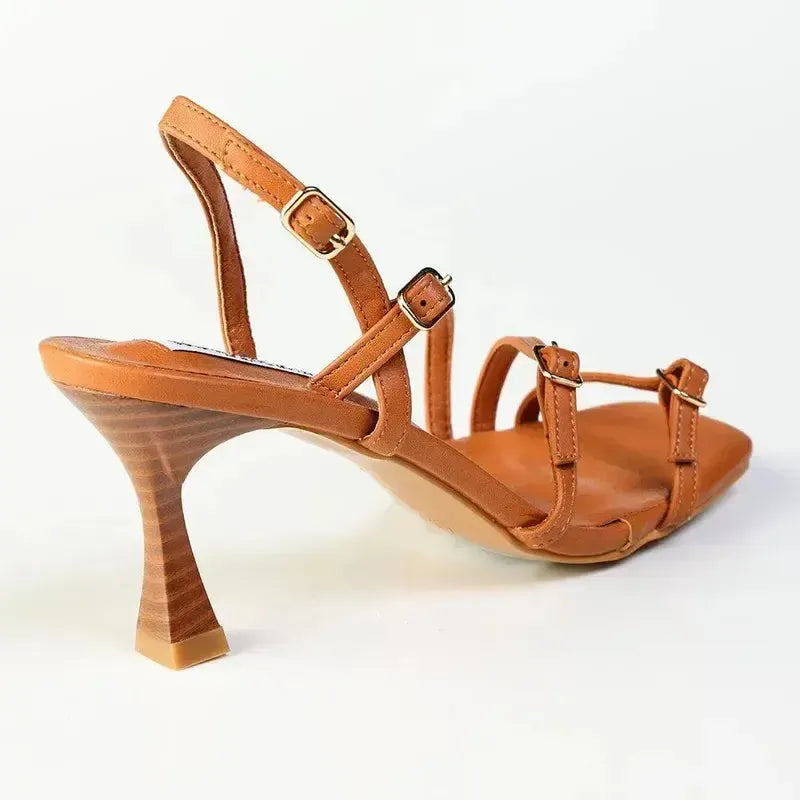 Madison Manon 3 Buckle Heel - Tan