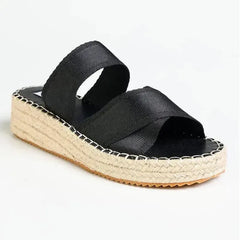 Madison Martha Espadrille Wedge - Black