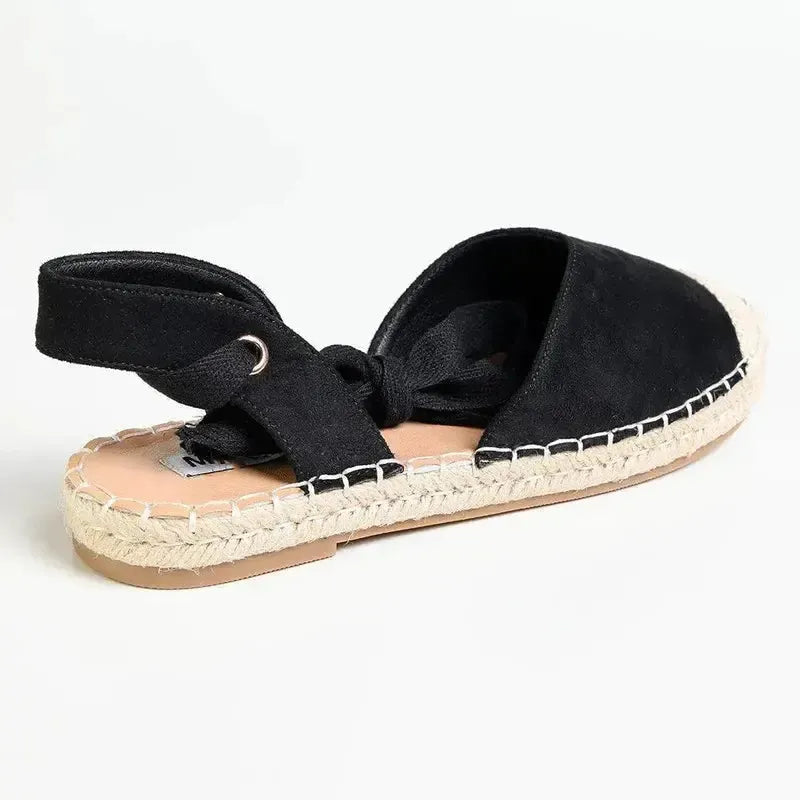 Madison Martini Espadrille Flats - Black