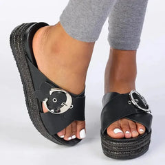 Madison Maven Cross Over Sandal - Black