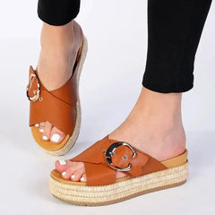Madison Maven Cross Over Sandal - Tan