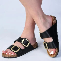 Madison May Double Buckle Sandal - Black