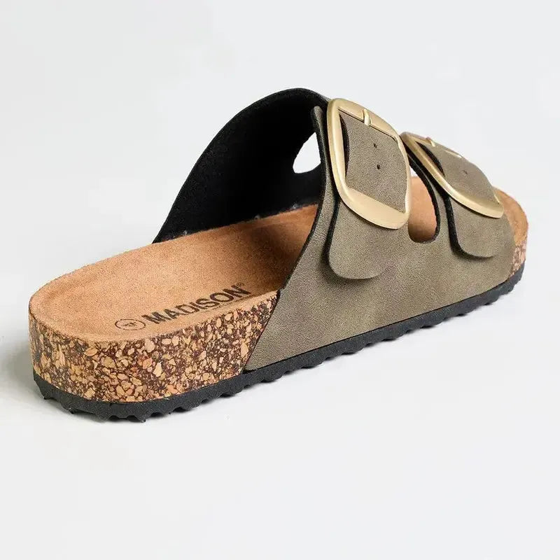 Madison May Double Buckle Sandal - Olive