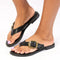 Madison Michelle Toe Thong Sandal - Black