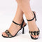 Madison Mila Oval Studded Sandal Heel - Black
