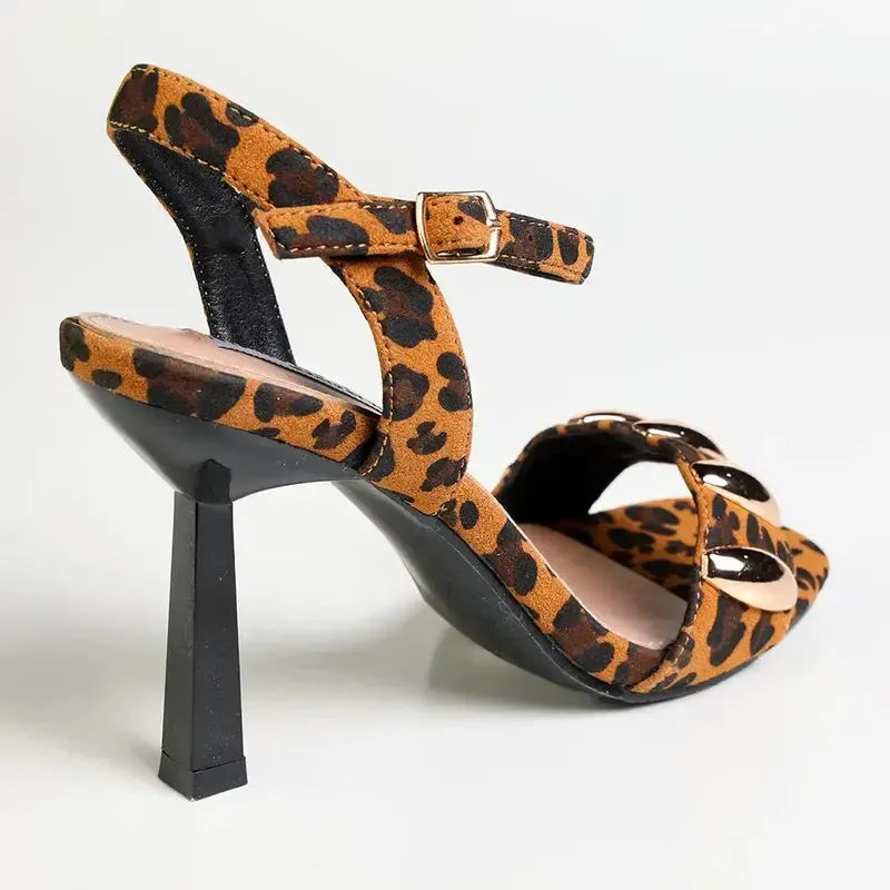 Madison Mila Oval Studded Sandal Heel - Print