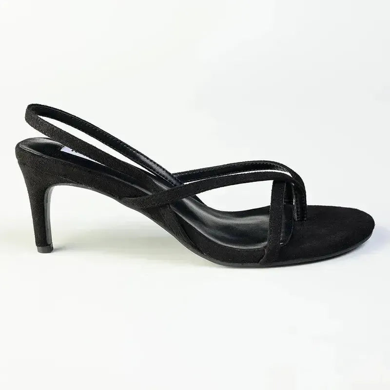Madison Miles Strappy Sandal Heel - Black