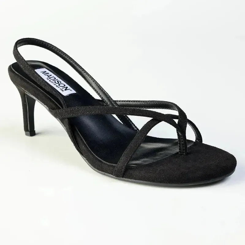 Madison Miles Strappy Sandal Heel - Black