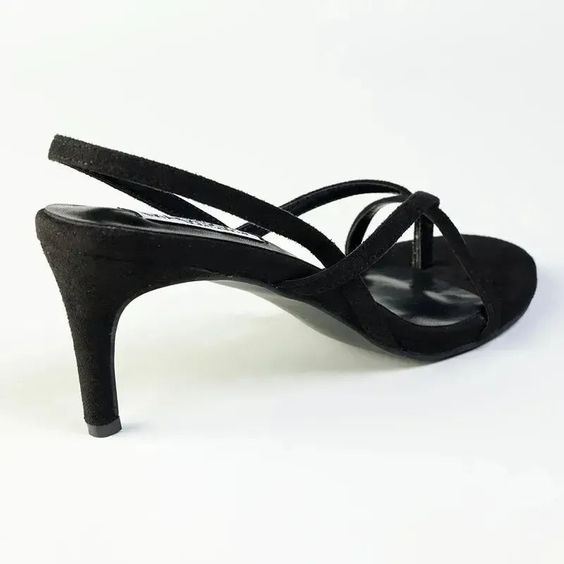 Madison Miles Strappy Sandal Heel - Black