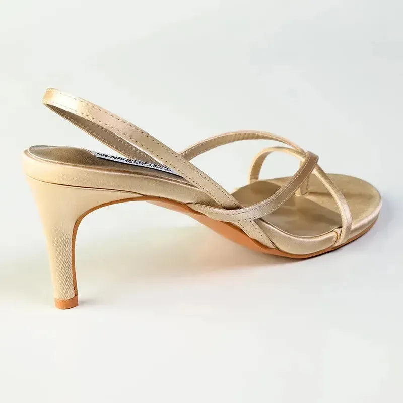 Madison Miles Strappy Sandal Heel - Nude