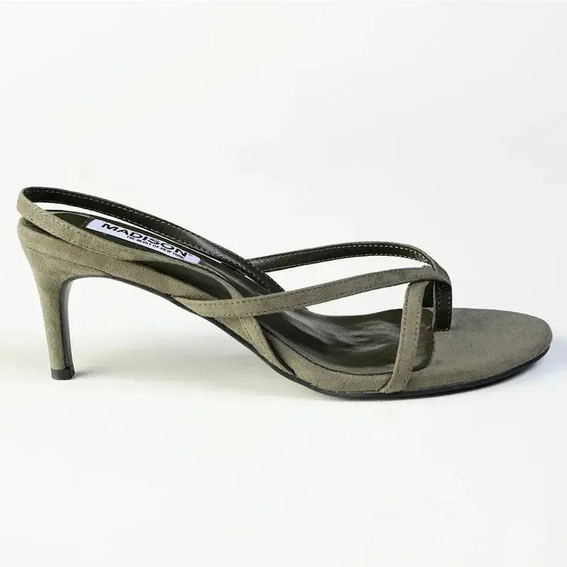 Madison Miles Strappy Sandal Heel - Olive