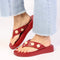 Madison Mimi Button Platform Thong Sandal - Red