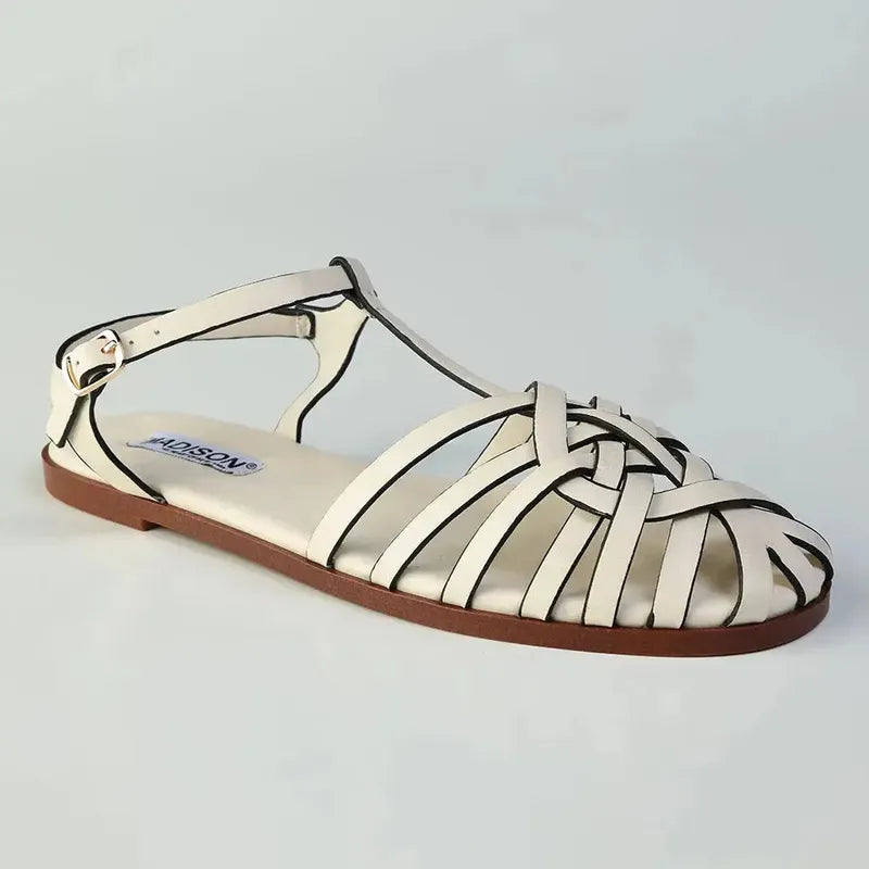Madison Miriam Full Strappy Flat Sandal - Off White
