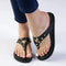 Madison Mitzi Studded Footbed Thong Sandal - Black