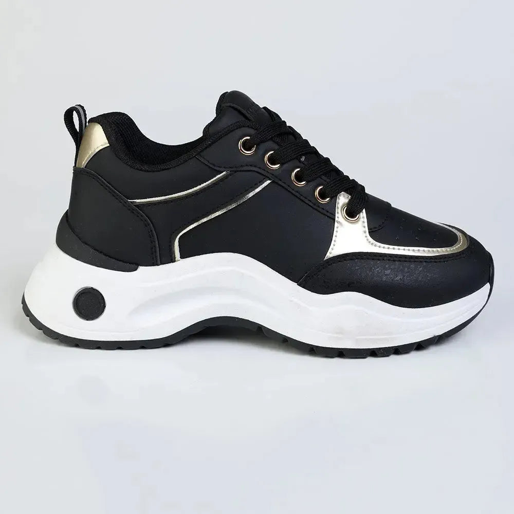 Madison Morgan Sneaker - Black/Gold