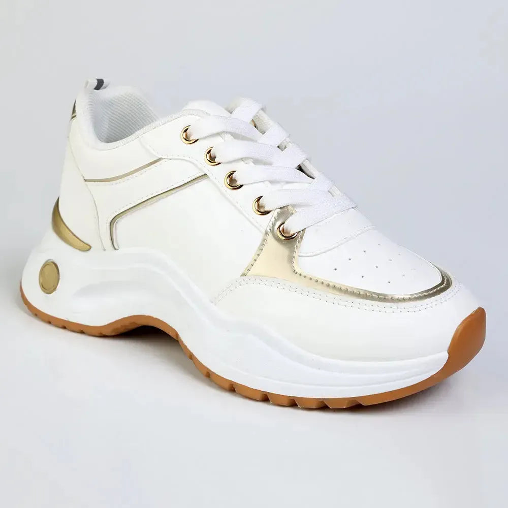 Madison Morgan Sneaker - White/Gold