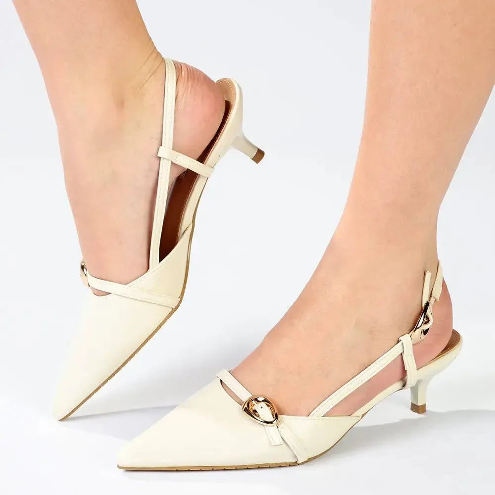 Madison Nadine Fancy Kitten Heel - Off White