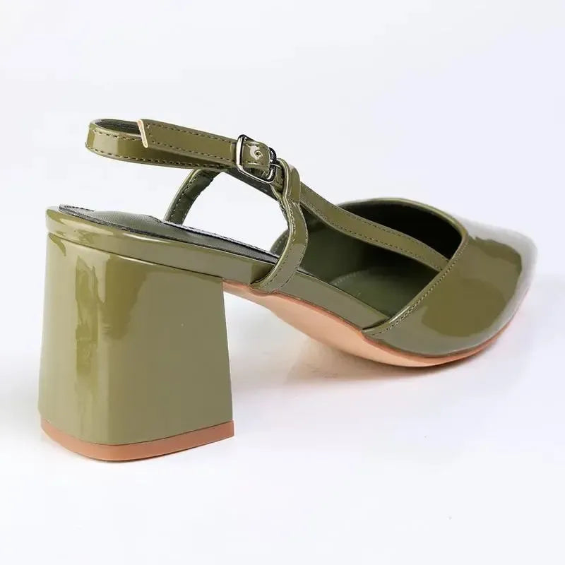 Madison Nanny Block Heel - Ripe Olive