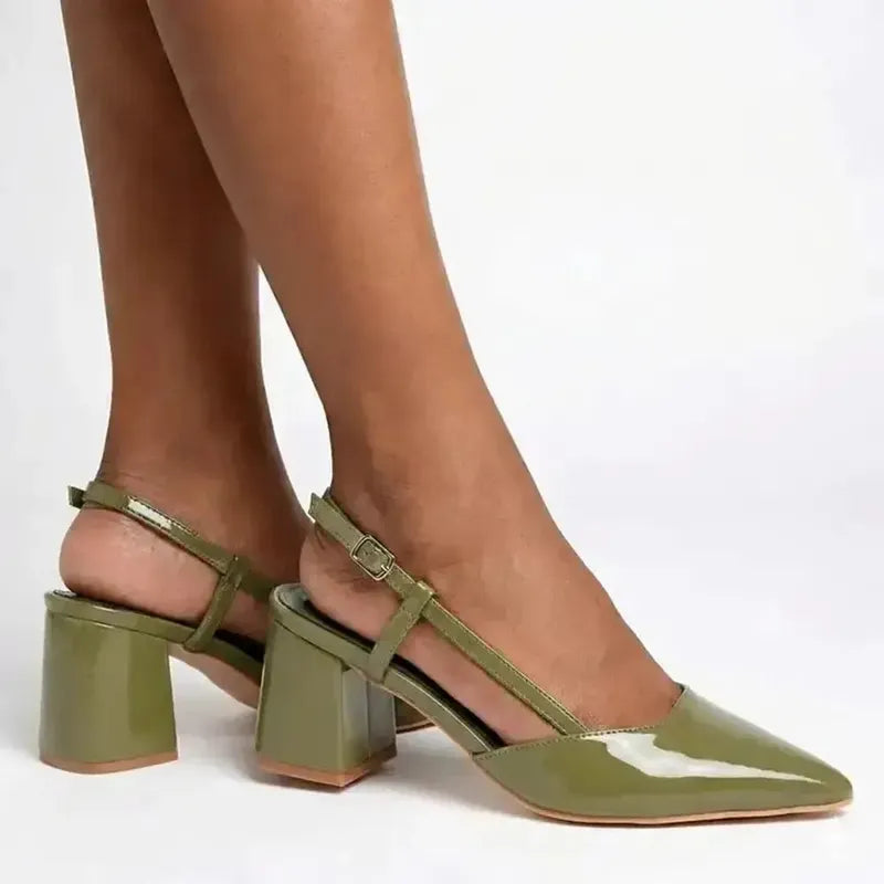 Madison Nanny Block Heel - Ripe Olive