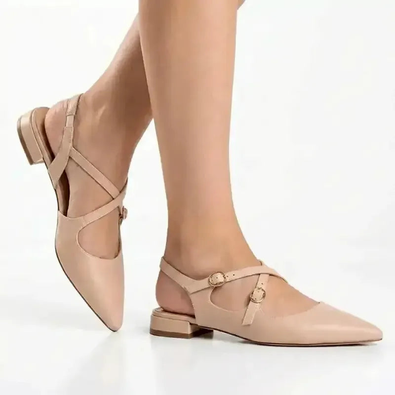 Madison Nella Cross Over Slingback - Nude