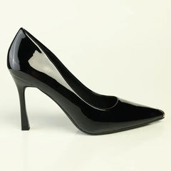 Madison Oakland Stiletto Court With Metal Tip - Black