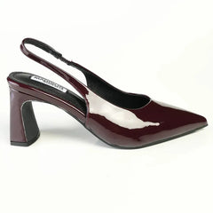Madison Odette Basic Slingback On Block Heel - Wine