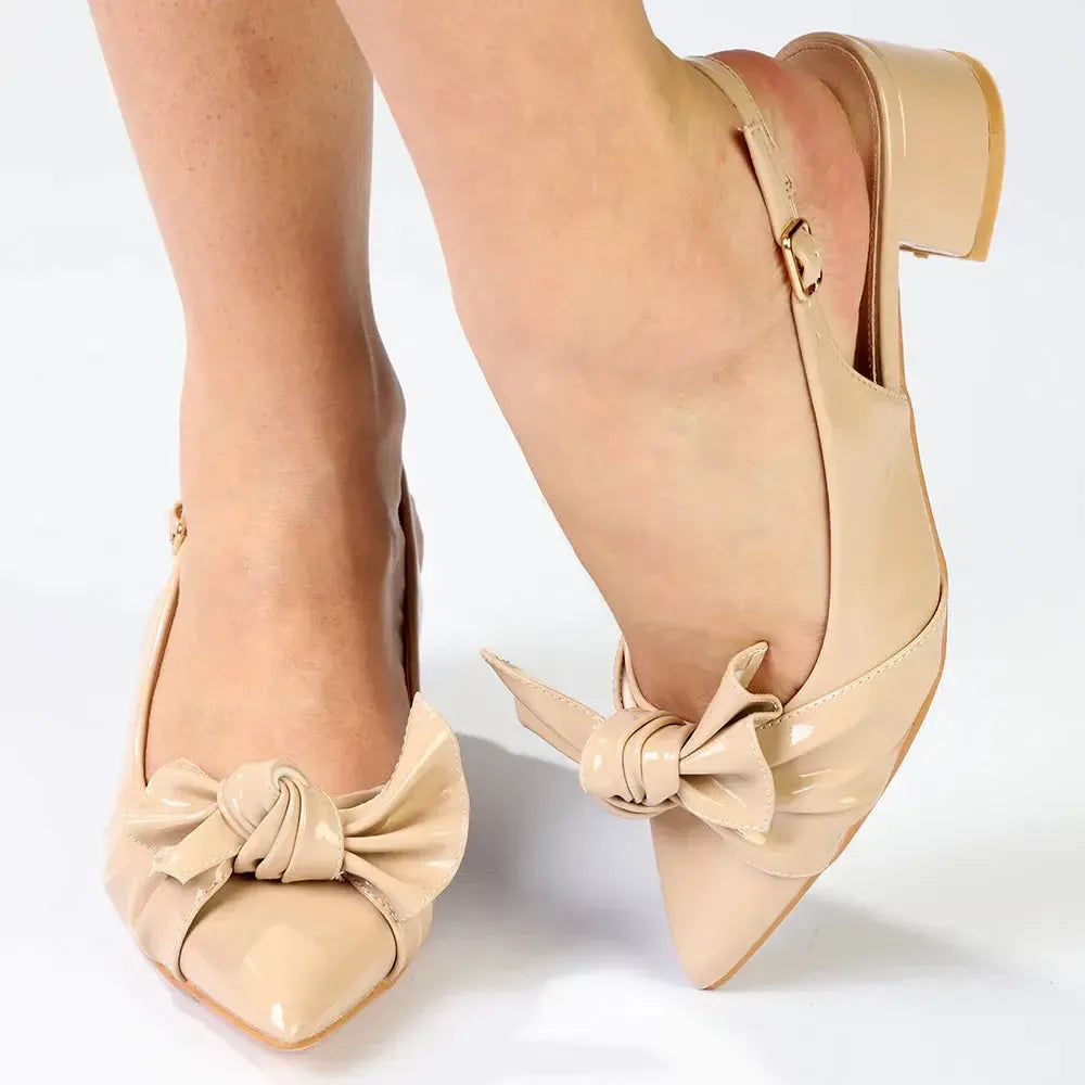 Madison Ofrat Low Block Heel - Nude